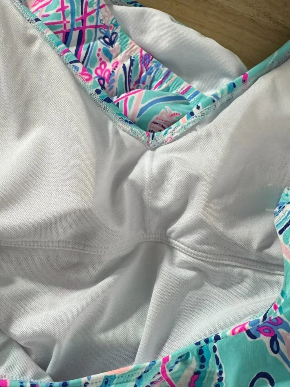 Lilly Pulitzer Riya One Piece Swimsuit Size 6 Bayside Blue Under The Moon SW2174